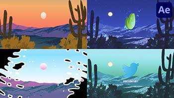 Sunset Painting Logo for After Effects-38494513