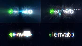 Neon Glitch Digital Technology Logo-38313834