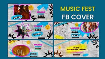 Abstract Music Festival Facebook Cover-38596343