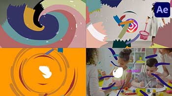 Colorful Cartoon Brushes Logo Opener Pack for After Effects-38870093
