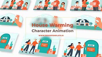 Happy Family Sweet Home Warming Animation Scene-38960198