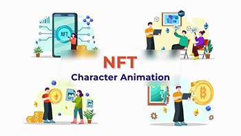 Bitcoin NFT Animation Character Scene-38960301
