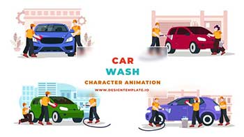 Vehicle Car Washing Character Animation-38960464