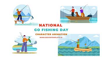 Fishing Day Character Animation Scene-38960604