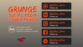 Grunge Social Media Lower Thirds-38993041