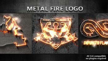 پروژه آماده افترافکت Metal Fire Logo-17324302