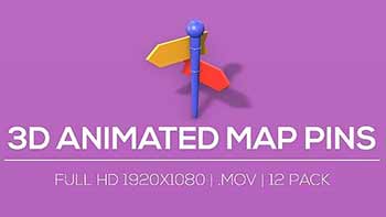 3D Animated Map Pins-12103674