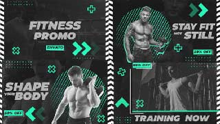 Fitness Promo Grunge Rhythmic MOGRT-40454274
