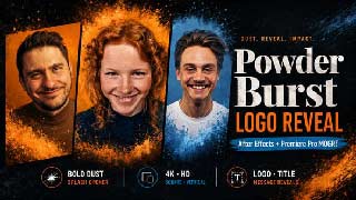 Powder Burst Logo Reveal Dust Particle Powder Splash Opener for After Effects and Premiere MOGRT-62049259