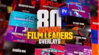 Animated Film Leaders Overlays Pack For Premiere Pro Grunge Cracked Torn Damaged Reel More-53953553